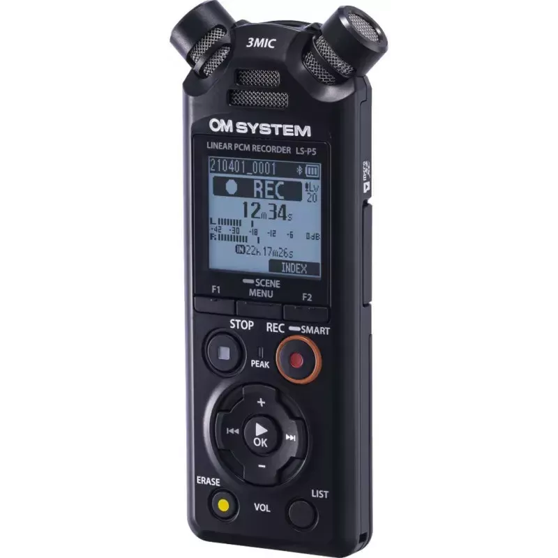 Dictaphone OLYMPUS LS-P5 kit — 24-bit audio recording, 8GB internal memory