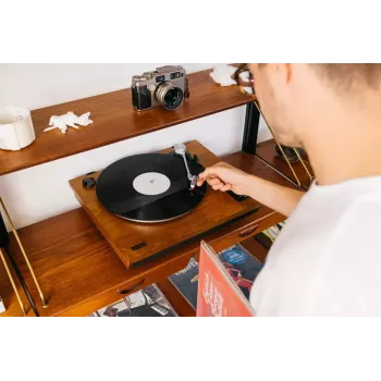 Belt-drive audio turntable Lenco LS-55WA Wood Semi Automatic USB Bluetooth
