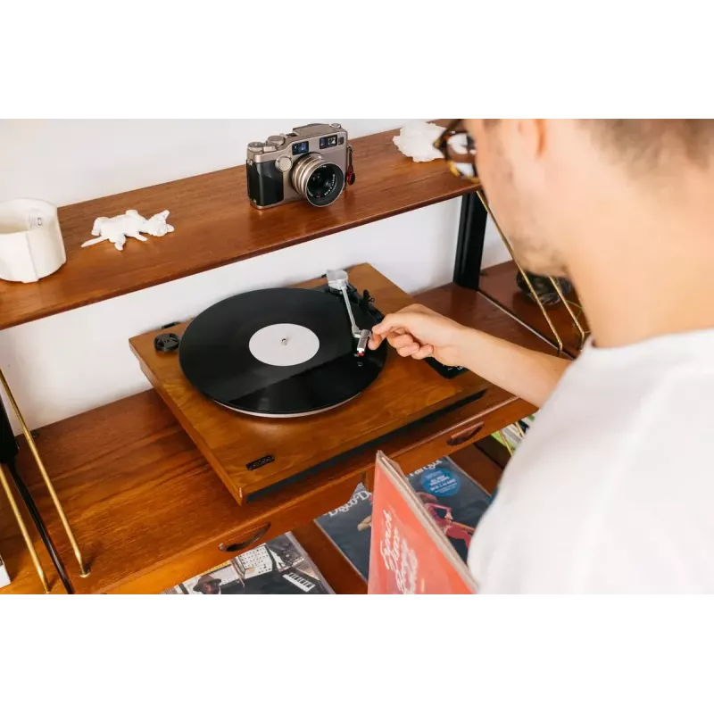 Belt-drive audio turntable Lenco LS-55WA Wood Semi Automatic USB Bluetooth