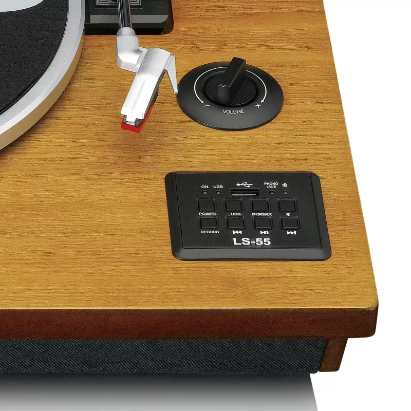 Belt-drive audio turntable Lenco LS-55WA Wood Semi Automatic USB Bluetooth