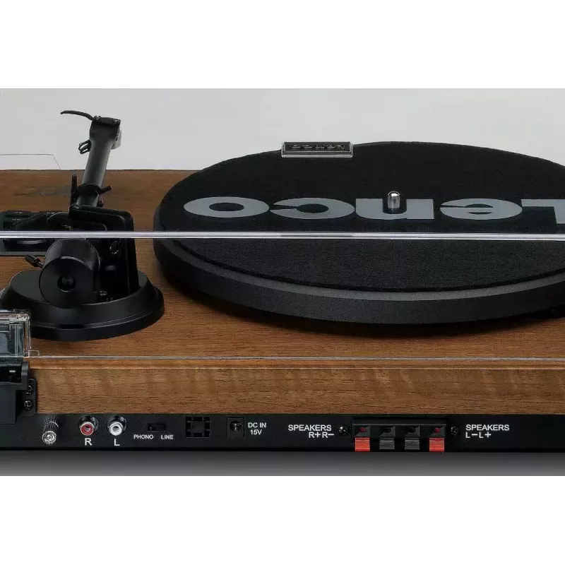 Turntable Lenco LS-480WD with built-in amplifier, Bluetooth, belt drive, 33/45 RPM, 2×30W RMS, wooden speakers