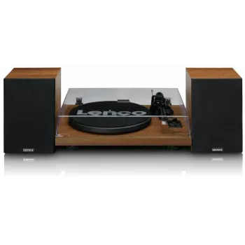 Turntable Lenco LS-480WD with built-in amplifier, Bluetooth, belt drive, 33/45 RPM, 2×30W RMS, wooden speakers
