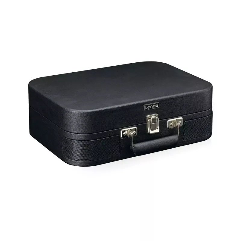 Turntable suitcase Lenco TT116BK with built-in speakers — portable vinyl player, black
