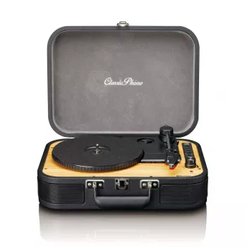 Turntable suitcase Lenco TT116BK with built-in speakers — portable vinyl player, black