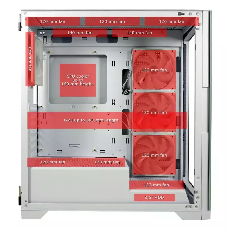 PC Case LC-Power LC-7041B-ON Midi Tower White
