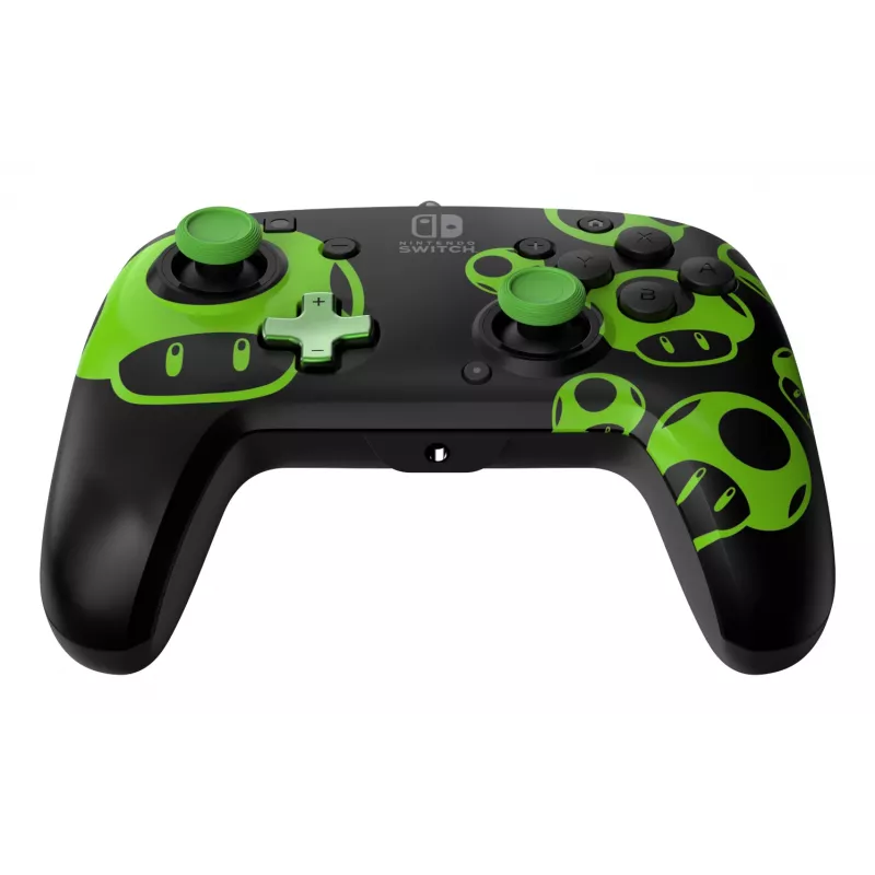 Gamepad PDP REMATCH Wired Controller 1-Up Glow in the Dark for Nintendo Switch, USB, 3m cable, D-pad, Home button, Black/Green