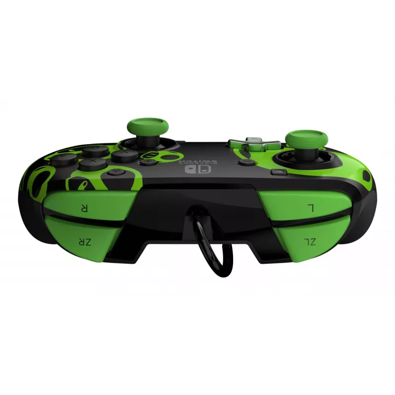 Gamepad PDP REMATCH Wired Controller 1-Up Glow in the Dark for Nintendo Switch, USB, 3m cable, D-pad, Home button, Black/Green