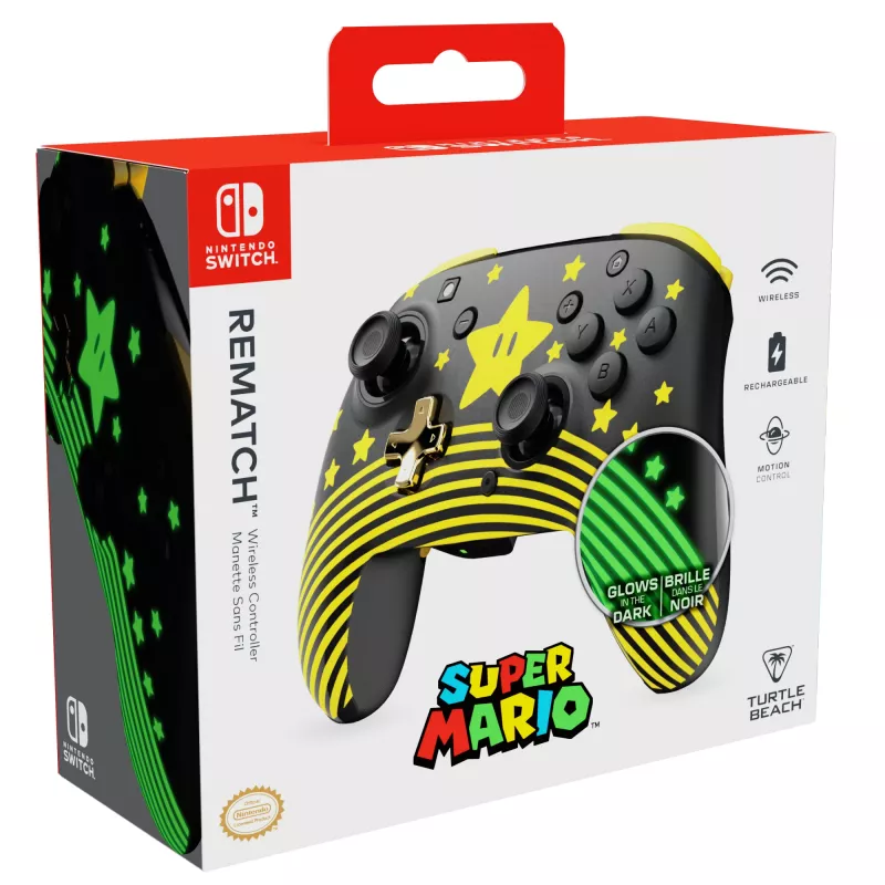Gamepad Turtle Beach Rematch Black Gold Yellow Bluetooth Nintendo Switch