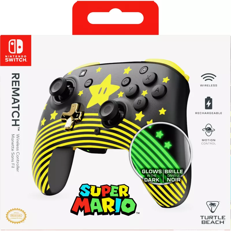Gamepad Turtle Beach Rematch Black Gold Yellow Bluetooth Nintendo Switch