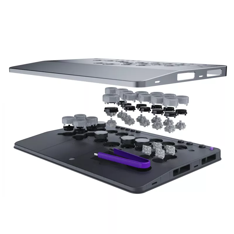 PDP Victrix Pro KO Leverless Fight Stick Grey USB Fightstick PC, Xbox Series S, Xbox Series X