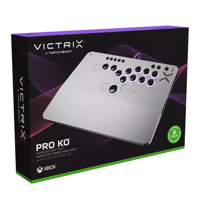 PDP Victrix Pro KO Leverless Fight Stick Grey USB Fightstick PC, Xbox Series S, Xbox Series X