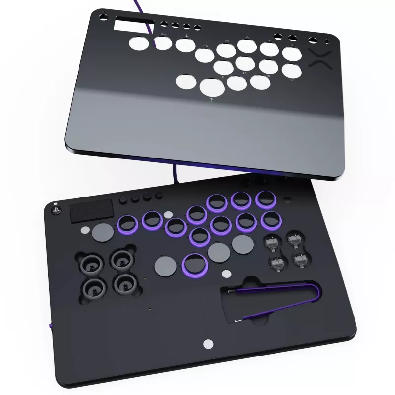 PDP Victrix Pro KO Leverless Fight Stick Grey USB Fightstick PC, PlayStation 4, PlayStation 5
