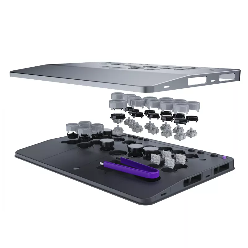 PDP Victrix Pro KO Leverless Fight Stick Grey USB Fightstick PC, PlayStation 4, PlayStation 5