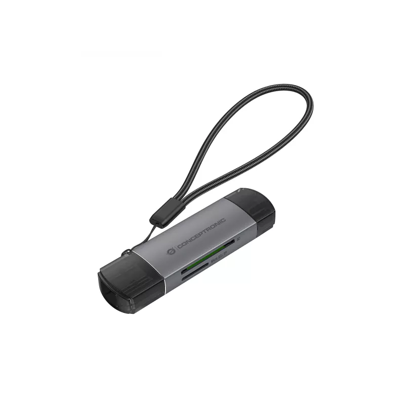 Conceptronic BIAN05G 2-in-1 USB 3.0 Dual Plug Card Reader, SD/MicroSD 3.0, UHS-I