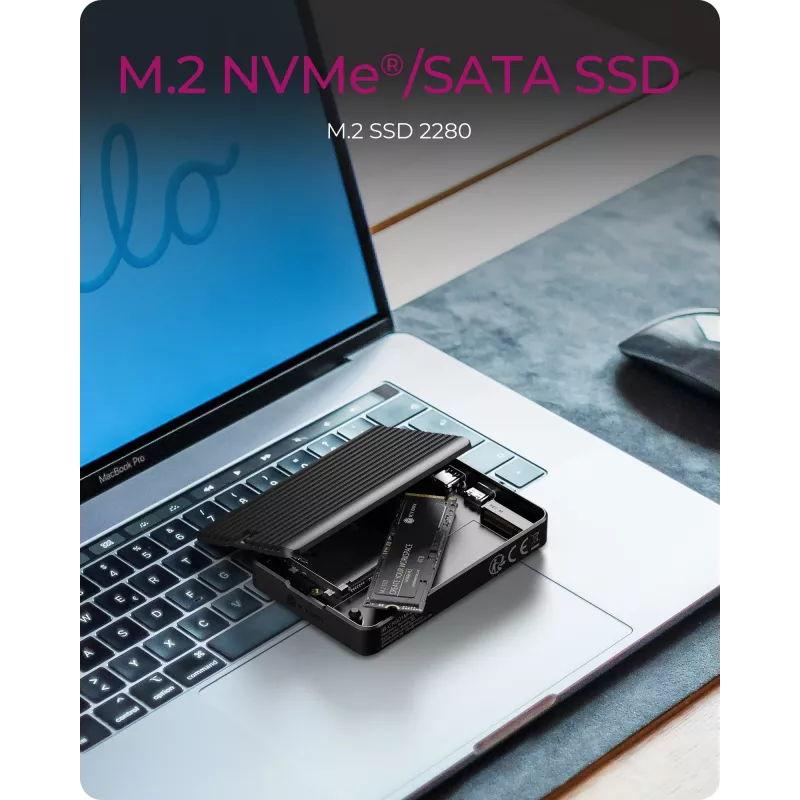 ICY BOX IB-CR601M-C31 SSD enclosure Black M.2