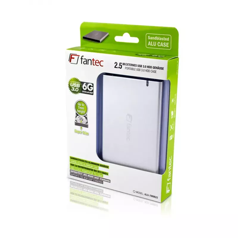 HDD/SSD enclosure Fantec ALU7MMU3 Silver 2.5 inch