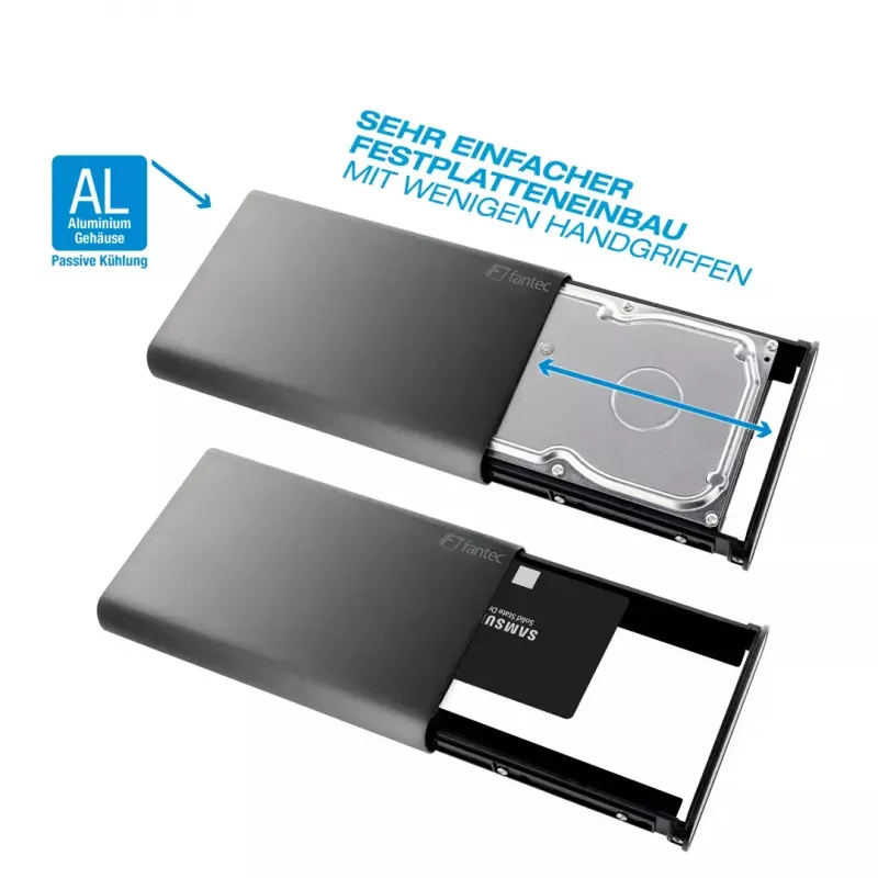 HDD enclosure Fantec DB-ALU31 Black 3.5 inch