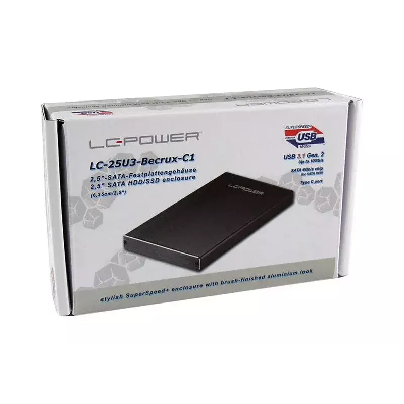 HDD enclosure LC-Power LC-25U3-Becrux-C1 Black 2.5 inch
