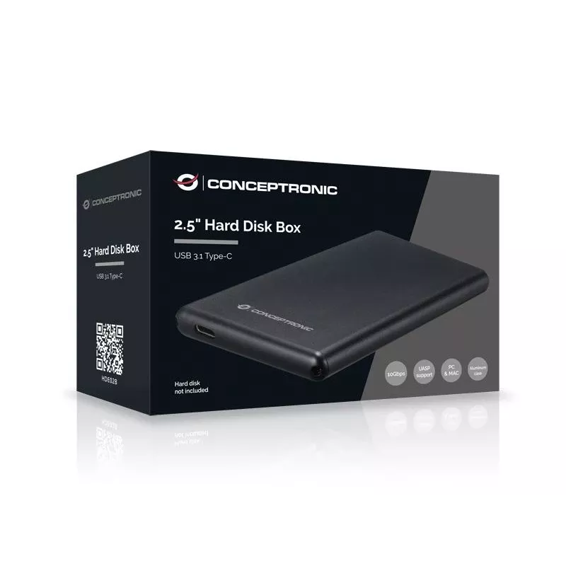 HDD enclosure Conceptronic 2.5 inch Hard Disk Box USB 3.1 Type-C