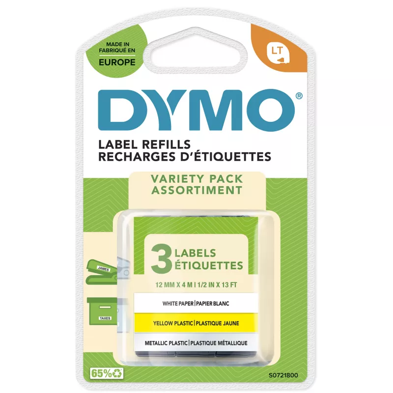 Label-making tape DYMO LetraTag assorted 3 pack