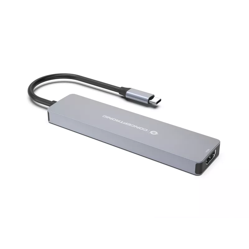 Conceptronic DONN28G 7-in-1 USB 3.2 Gen 1 Docking Station, 4K60Hz HDMI, USB-A 5Gbps x 2, USB-C 5Gbps, SD, TF/MicroSD, 100W USB PD