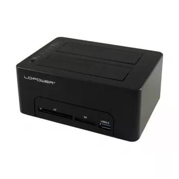 LC Power LC-DOCK-U3-CR - HDD-Dockingstation mit Netzanzeige, Ein/Aus-Schalter, Klon-Funktion Schächte: 2 - 2.5 / 3.5 gemeinsam genutzt (6,4 cm/8,9 cm 