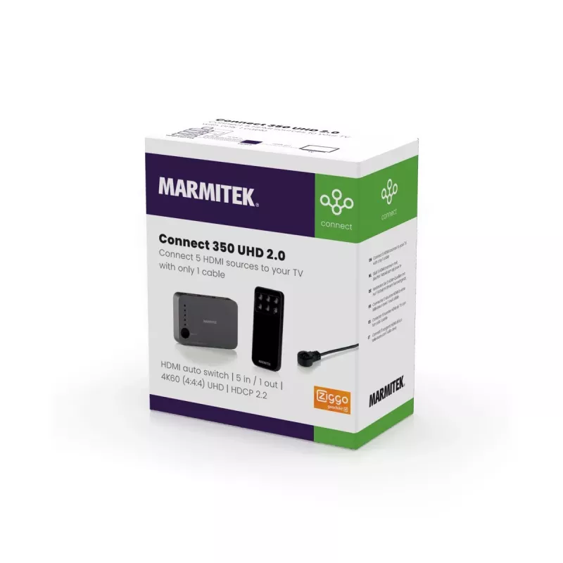 Marmitek Connect 350 UHD 2.0 - HDMI switch 4K 60Hz - 5 in / 1 out
