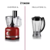 Ariete 1782 Gourmet Pro Moderna, Food processor, 3L Multi-mill, 2L Blender, 2 speeds + Pulse, Blade set + Stainless steel disc, Juicer accessory, Red