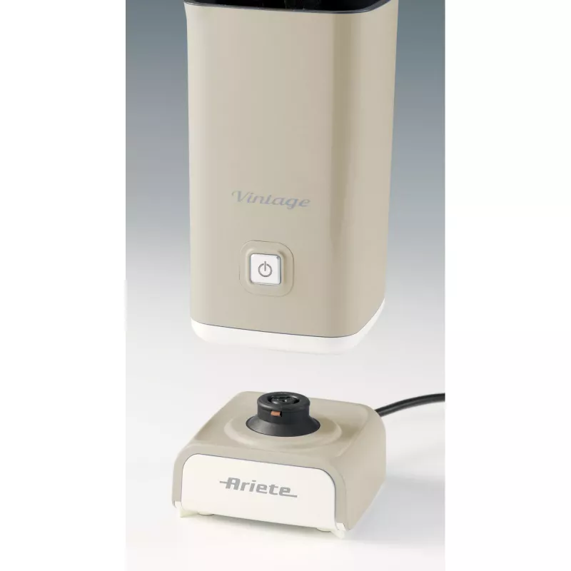 Ariete 2878 Vintage Milk Frother for Cappuccino, Tea, Hot and Cold Chocolate, Instant Drinks, 500 Watts, Pastel Light Beige Colour