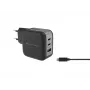 Conceptronic 3-Port 67W GaN USB PD Charger with USB-C Charging Cable, USB-C x 2, USB-A x 1, QC 3.0, PPS