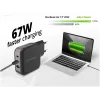 Conceptronic 3-Port 67W GaN USB PD Charger with USB-C Charging Cable, USB-C x 2, USB-A x 1, QC 3.0, PPS