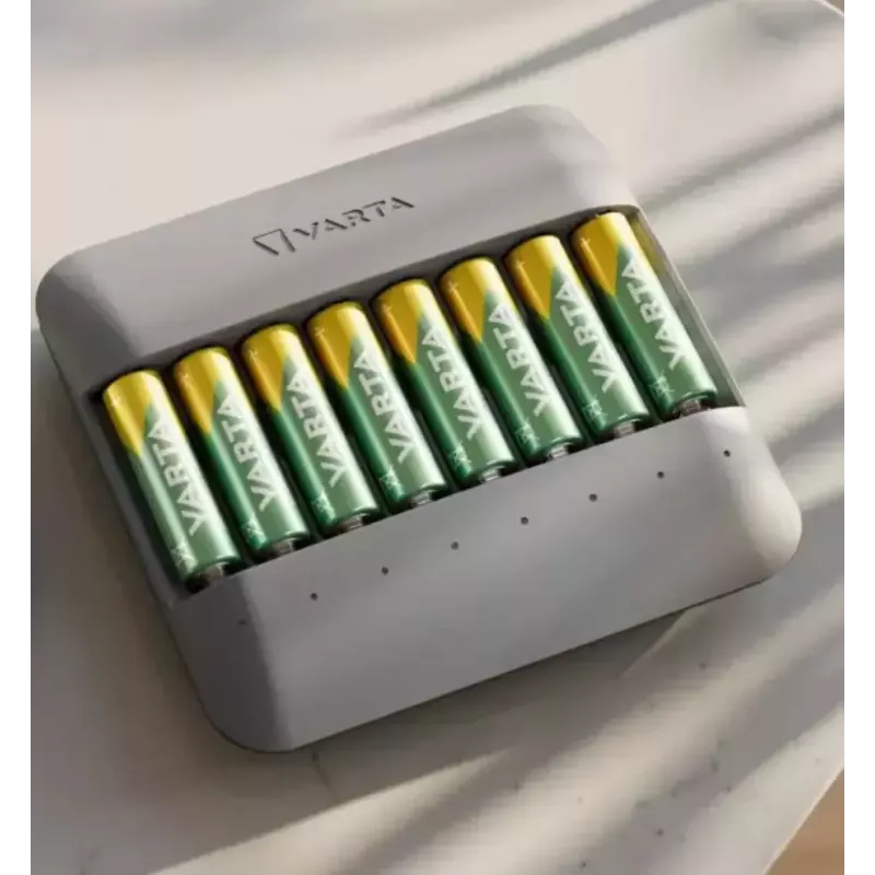 Battery charger Varta Eco Charger Multi — USB, NiMH AA/AAA, charges up to 8 batteries (2100 mAh, 1 h), grey
