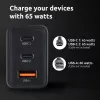 Power Adapter Intenso W65ACC USB-A and USB-C ports black