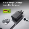 Power Adapter Intenso W65ACC USB-A and USB-C ports black