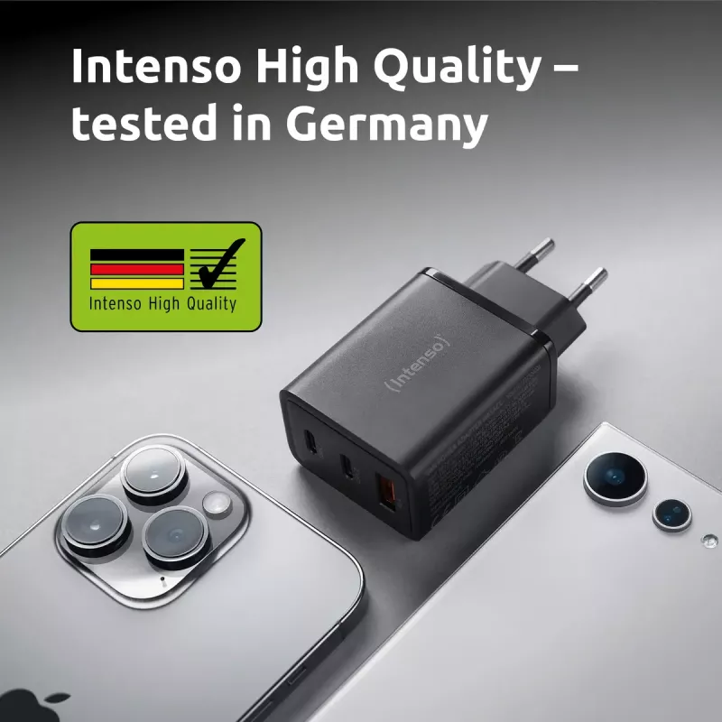 Power Adapter Intenso W65ACC USB-A and USB-C ports black