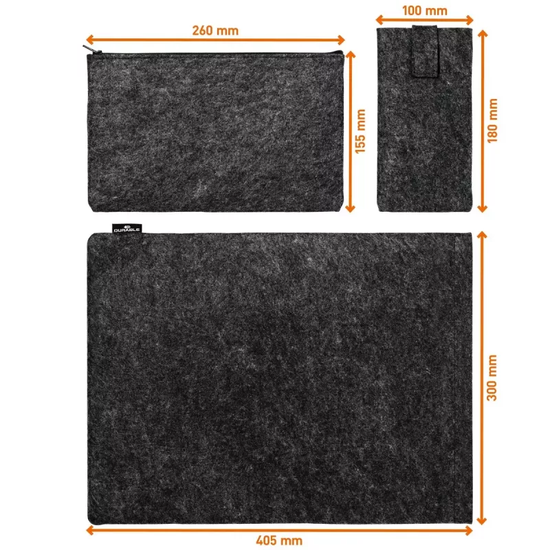 Sleeve case Durable Effect 41.7 cm 16.4 inch Anthracite 2 front pockets
