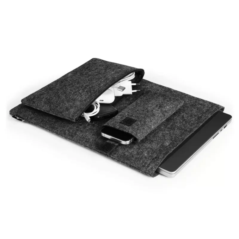 Sleeve case Durable Effect 41.7 cm 16.4 inch Anthracite 2 front pockets