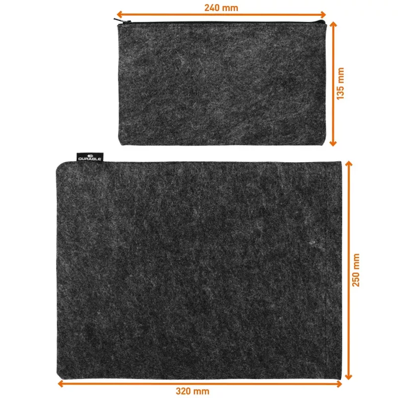 Sleeve case Durable Effect 33 cm 13 inch Anthracite 1 front pocket monochromatic