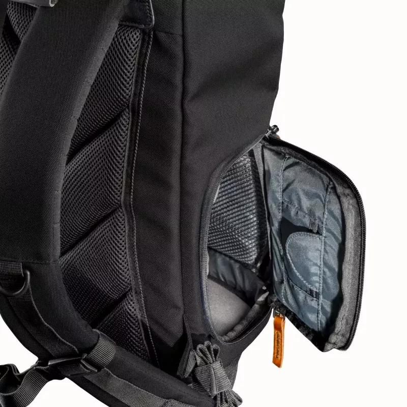Backpack Mantona Luis junior Black Brown Leather Metal Polyester Synthetic