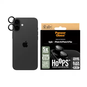 PanzerGlass ® Hoops® Ceramic Camera Lens Protector iPhone 16 | 16 Plus