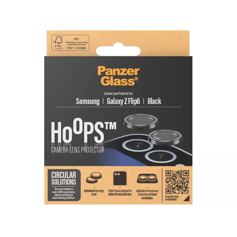 PanzerGlass ® Hoops® Camera Lens Protector Black Samsung Galaxy Z Flip6