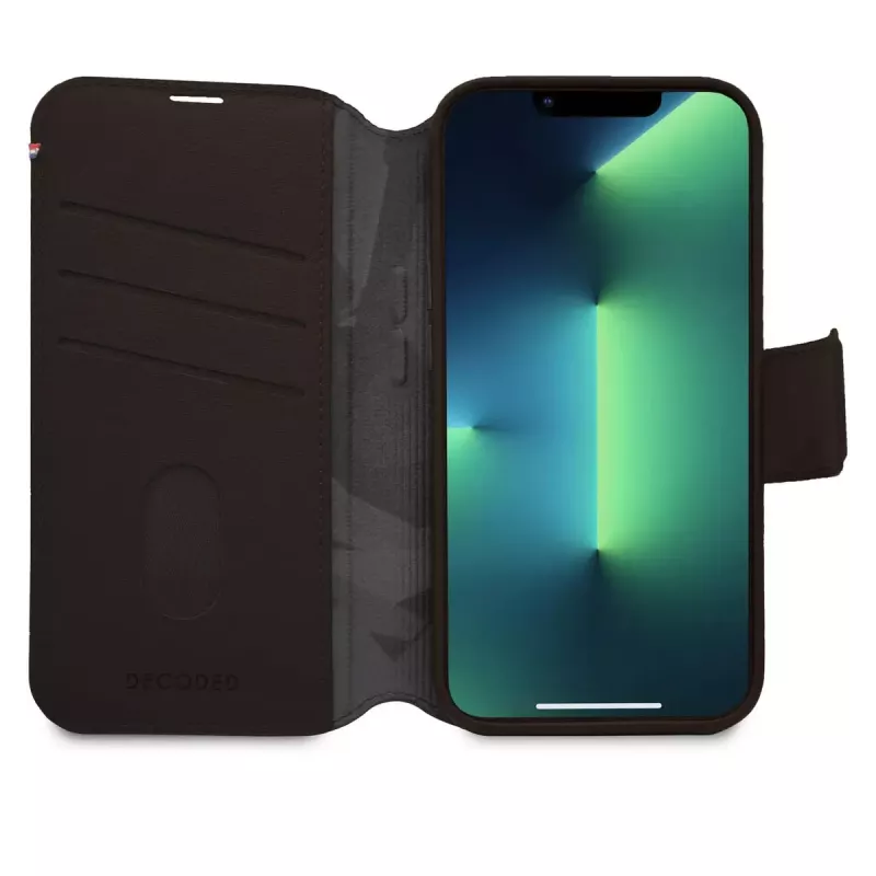 Wallet case Decoded iPhone 14 Plus Brown 6.7 inch 3 card pockets