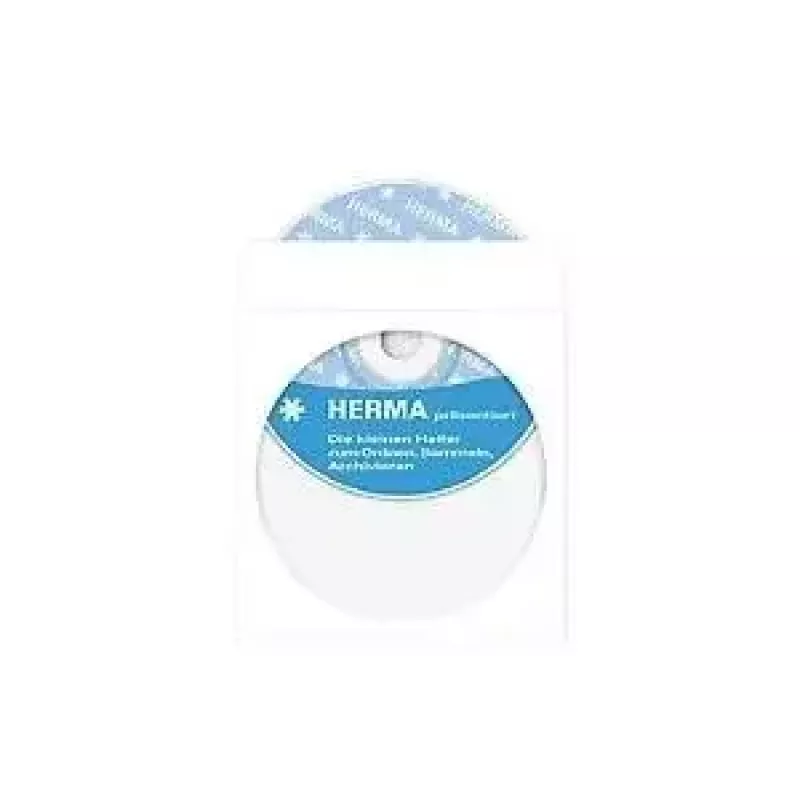 Sleeve case HERMA CD/DVD pockets made of paper white with adhesive dot 100 pcs