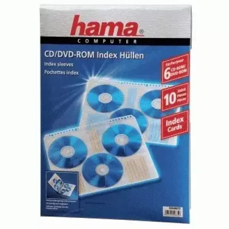 Hama CD-ROM Index Sleeves 60 discs Transparent