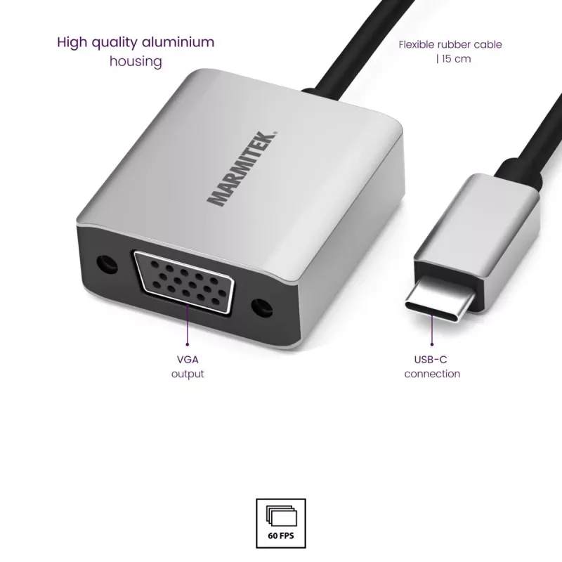 Marmitek Connect USB C to VGA - USB-C to VGA adapter