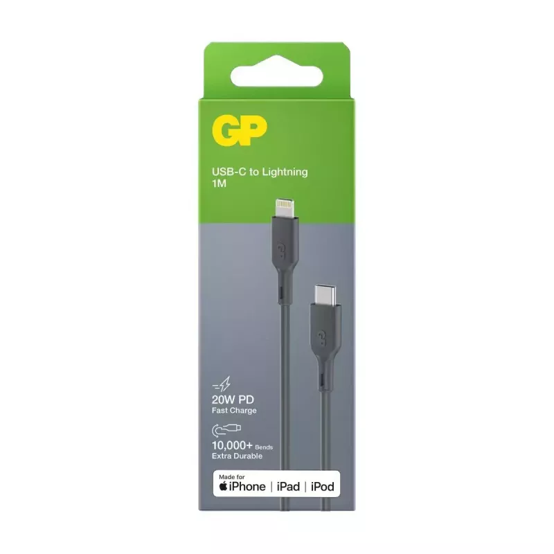 Cable GP Batteries CL1P 1m Grey Lightning USB C