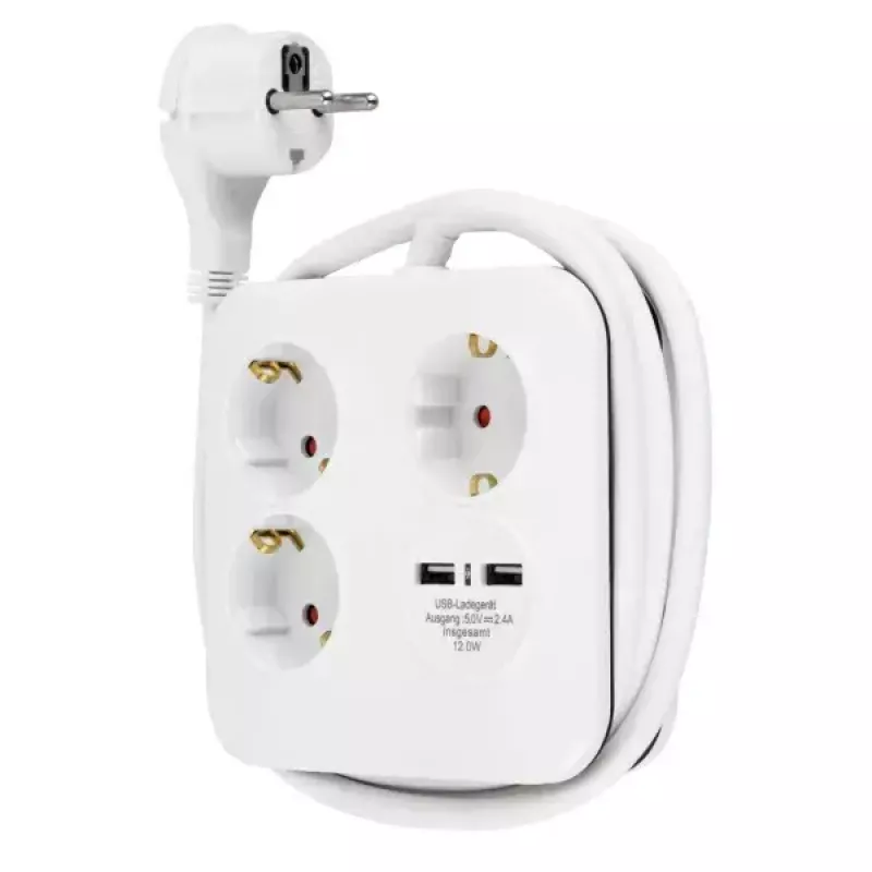 Power Extension REV 12378109 1.4 m 3 AC outlet(s) Indoor White