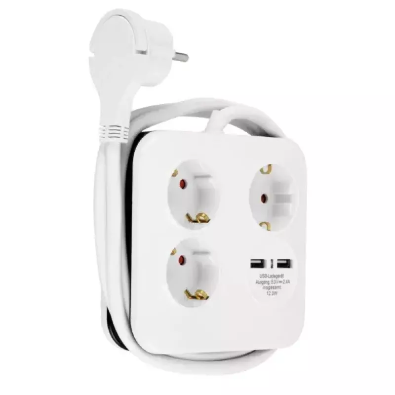 Power Extension REV 12378109 1.4 m 3 AC outlet(s) Indoor White