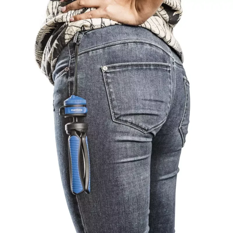 Tripod Mantona 21405 Smartphone Digital Camera 3 Legs Black Blue