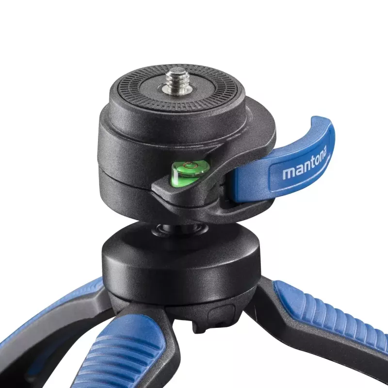 Tripod Mantona 21405 Smartphone Digital Camera 3 Legs Black Blue